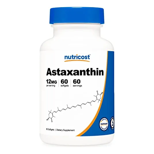 Suplemento Nutricost De Astaxantina 12 Mg 60 Cápsulas Blanda