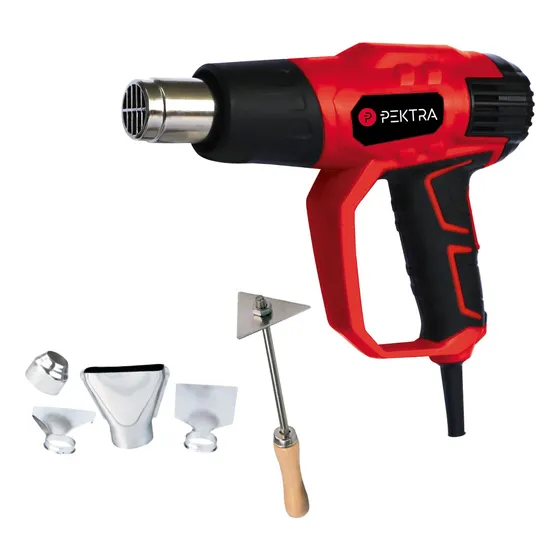Pistola De Calor Aire Caliente Pektra 2000w Kit 5 Accesorios