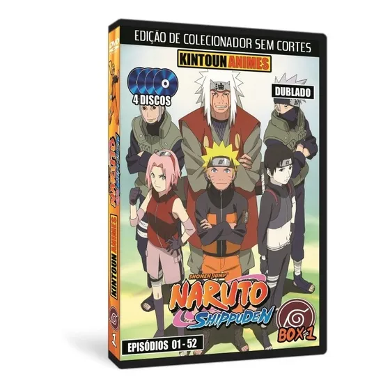Dvd Naruto Shippuuden Box 1 - Episódios 1 Ao 52 Dublados