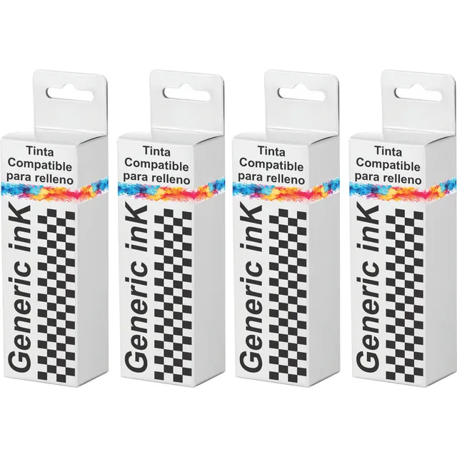 4 Botella Tinta Negra Compatible Con Hp Gt51 5820 210 583