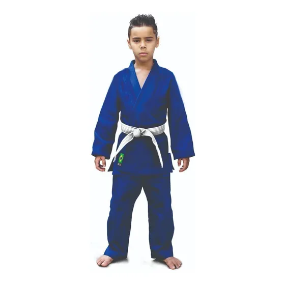 Kimono Infantil Liso Jiu Jitsu/judô Iniciante+faixa Gratis
