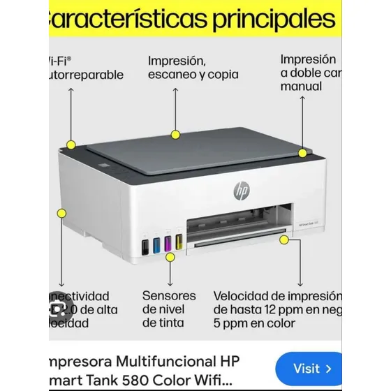 Impresora Multifuncional Hp 580 (copia Oficio Wifi Usb )