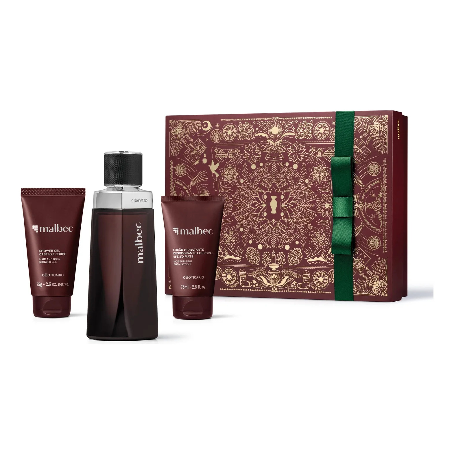 Malbec Kit Presente Natal O Boticário 3 Itens