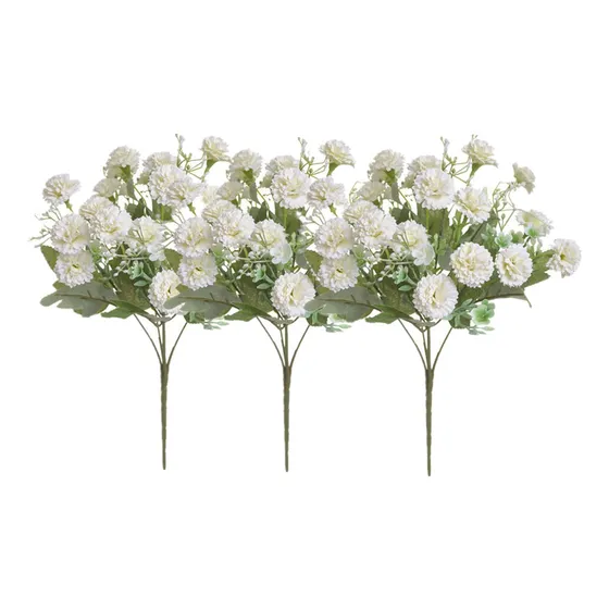 Rikyo 3 Racimo Rama Clavel Seda 12  20 Flor S Tallo Florero