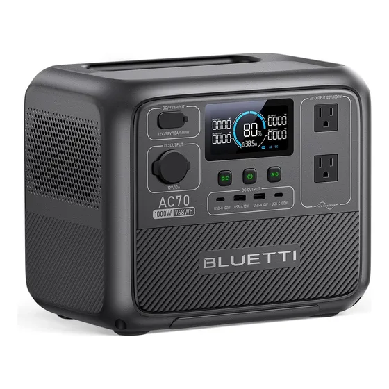 Estación De Energía Portátil Bluetti Ac70 | 1000 W 768 Wh