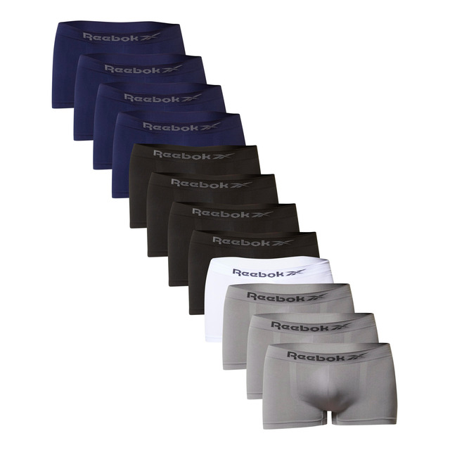 Kit 12 Cuecas Boxer Microfibra Adulto S/ Costura Reebok Kit 12 Cuecas Boxer Microfibra Adulto S/ Costura Reebok