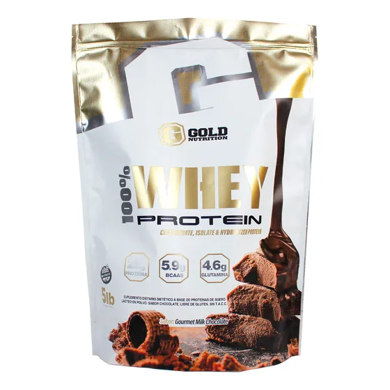 Gold Nutrition 100% Whey Protein Chocolate Suplemento 5lb 6c
