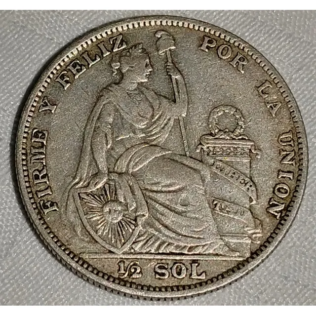 Moneda De 1/2 Sol De Plata 1935, 5 Décimos Fino