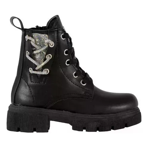 Botas Niña Botin Combat Brillos Glitter Botines Moda Chunky 