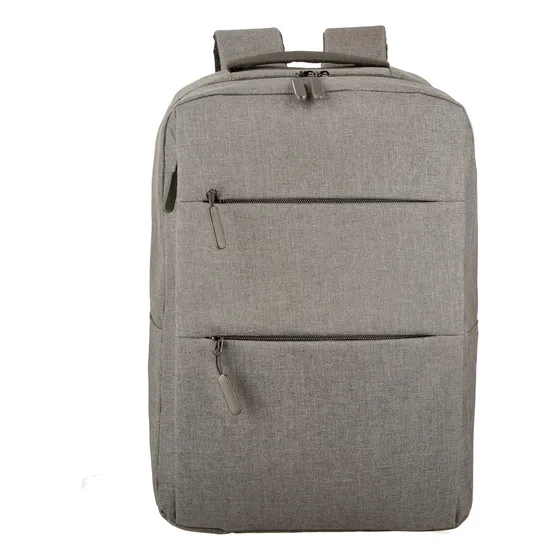 Mochila Portanotebook Ejecutiva Slim Bolsillo Frontal Viajes Color Gris Diseño De La Tela Liso