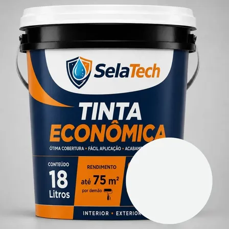 Tinta Acrílica Fosca Econômica Selatech 18l Interno Externo Branco Gelo