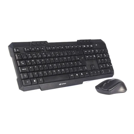 Kit Teclado + Mouse Sem Fio K-w10bk C3tech Mouse Preto Teclado Preto