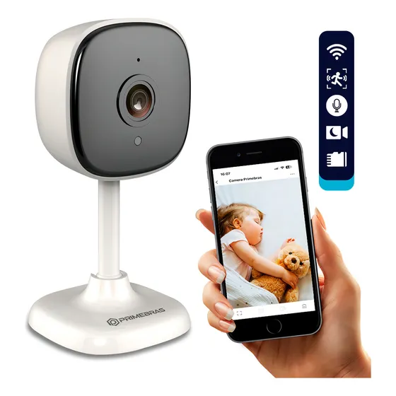 Camera Wifi Smart Visão Noturna 2mp Fullhd Primebras Microsd