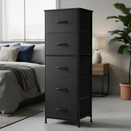 Cómoda Alta De 5 Cajones Para Dormitorio