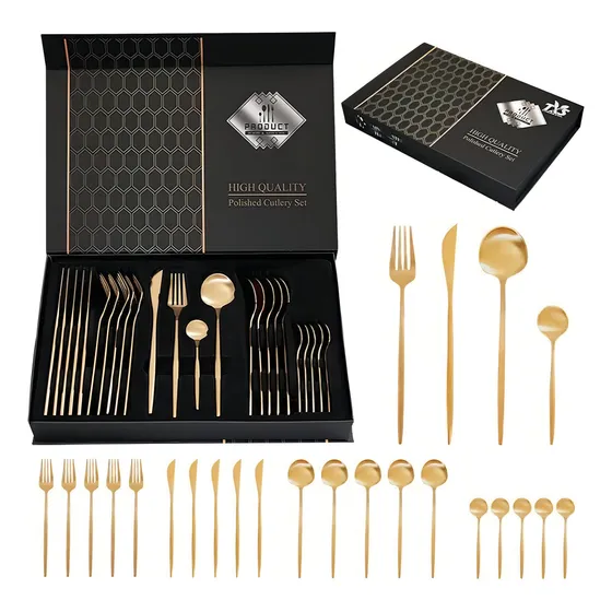 Set 24 Cubiertos Acero Inoxidable Juego De Servicio Completo