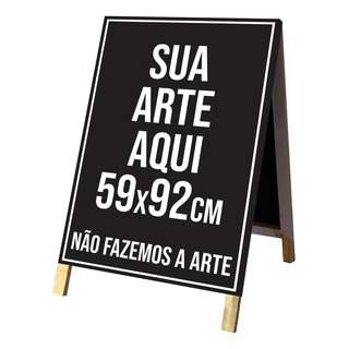 Cavalete Placa Propaganda Dupla Face 59x92cm Madeira E Lona Cavalete Placa Propaganda Dupla Face 59x92cm Madeira E Lona