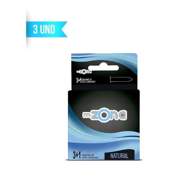 Condones Preservativos Mzone 4und X3pack