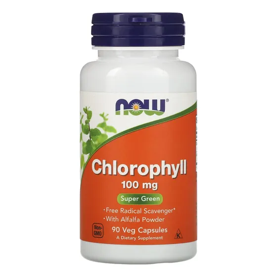 Suplemento De Clorofila De Now Foods, 100 Mg, 90 Cápsulas Ve
