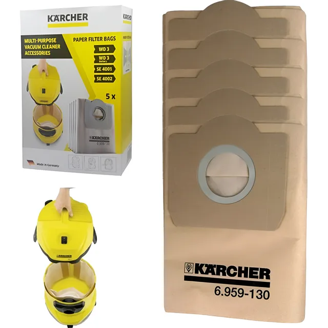 Bolsas Para Aspiradora Karcher Wd1 - 5 Unidades