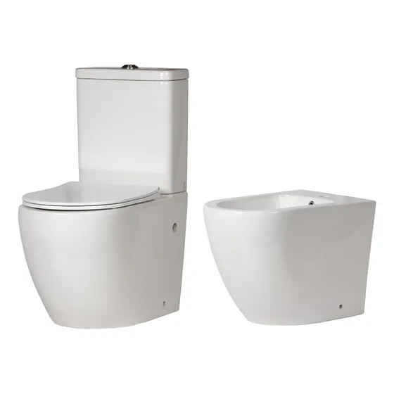 Combo Sanitario Baño Inodoro Con Mochila + Bidet Porcelana