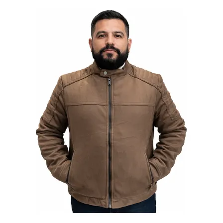 Casaco Masculino Inverno Forro Térmico Macio Casual Elegante Marrom M Lisa