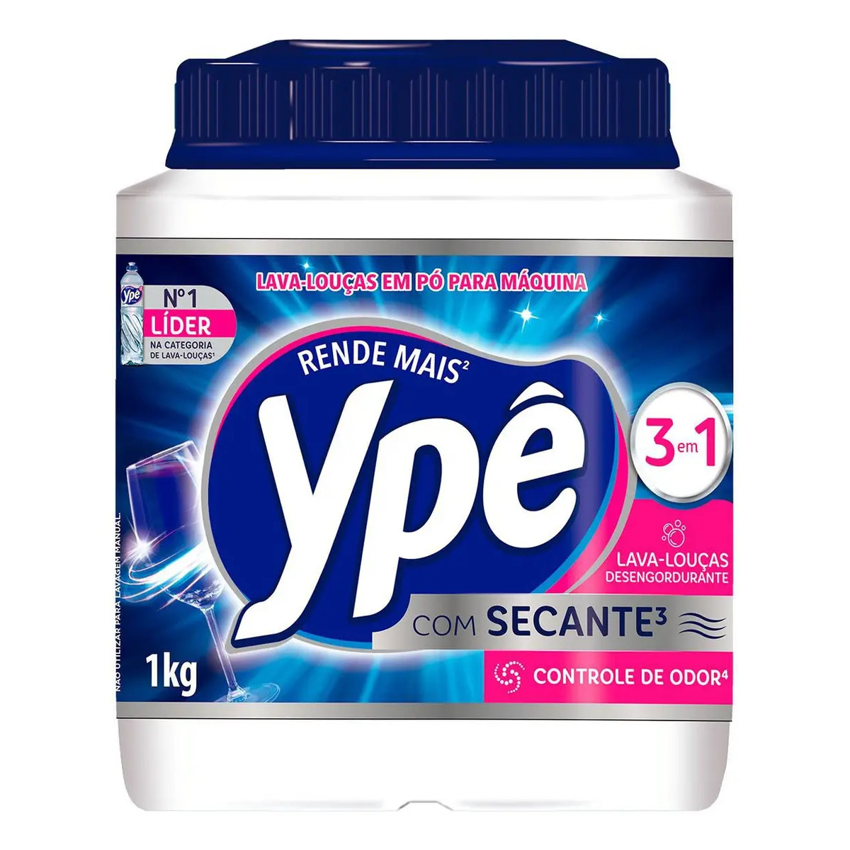 Detergente Lava Louças em Pó para Máquina Ypê 1Kg 3em1 Com Secante Detergente Lava Louças em Pó para Máquina Ypê 1Kg 3em1 Com Secante