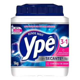 Detergente Lava Louças em Pó para Máquina Ypê 1Kg 3em1 Com Secante R