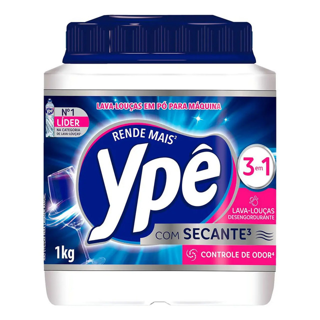 Detergente Lava Louças em Pó para Máquina Ypê 1Kg 3em1 Com Secante Detergente Lava Louças em Pó para Máquina Ypê 1Kg 3em1 Com Secante