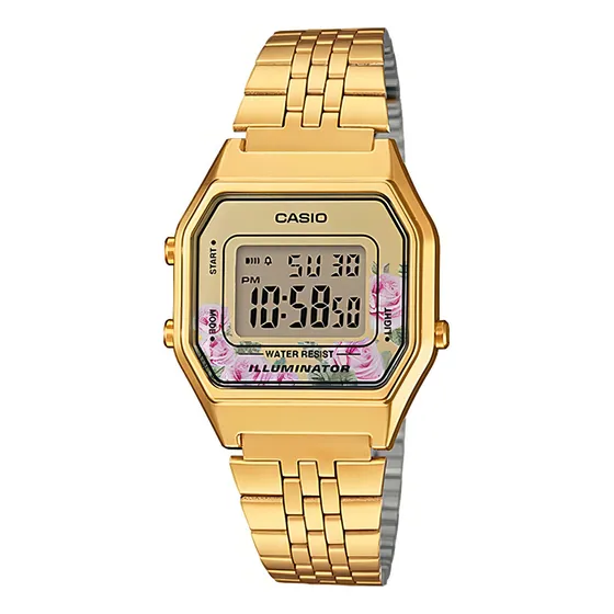 Reloj Casio Mujer Vintage Digital Original La-680wga-4c Color de la correa Dorado Color del bisel Dorado Color del fondo Dorado
