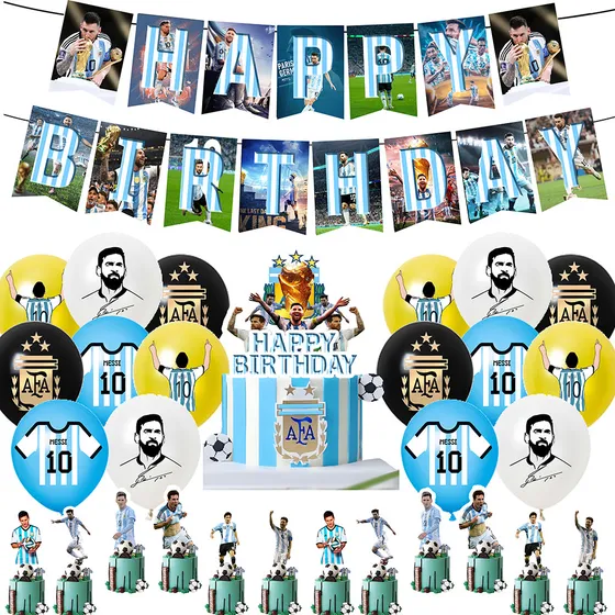 Globos De Cumpleaños Decoración Lionel Messi Temática2