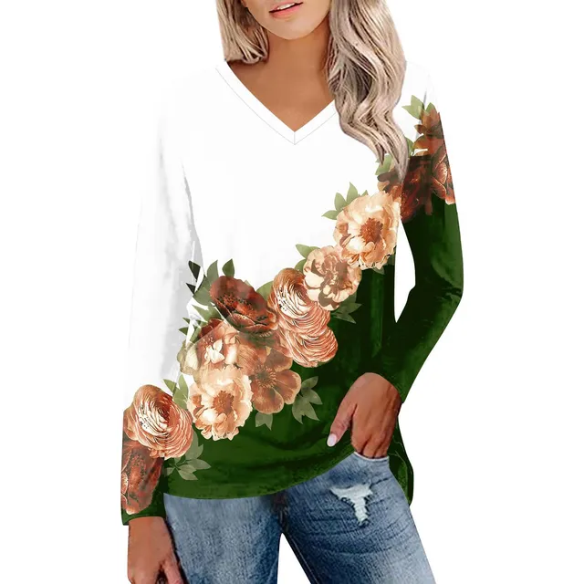 Tunica Moda Para Mujer Llevar Leggings Cuello V Manga Larga