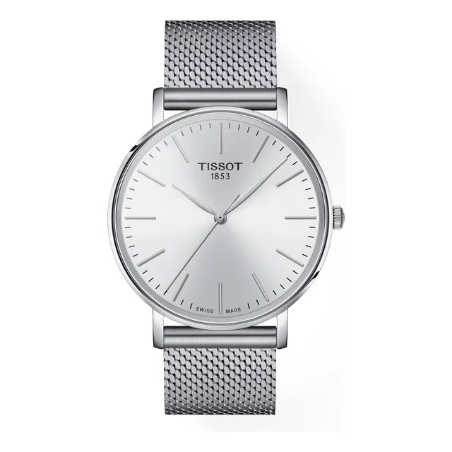 Reloj pulsera Tissot T143.410 Everytime Gent con correa de acero inoxidable color plata