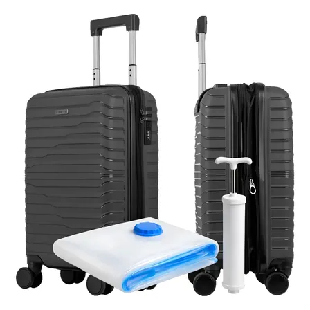 Mala 10 Kg De Bordo Expansível Polipropileno + Leve Viagem Preto Mala De Viagem 10kg Inquebrável Garantia Vitalícia