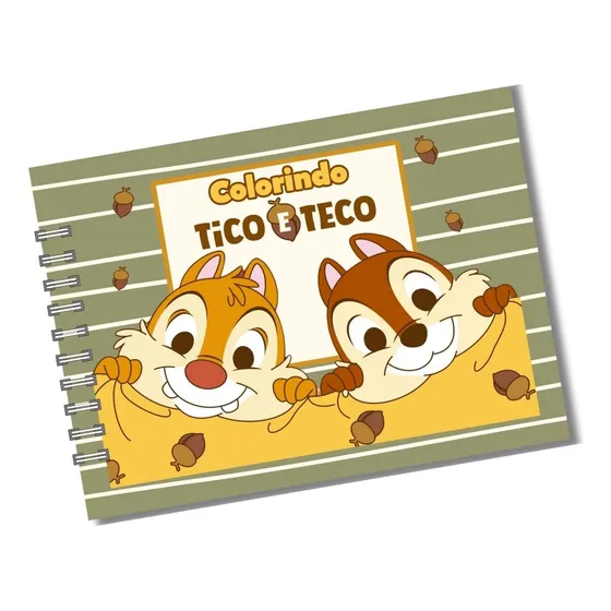 Caderno De Colorir Capa Dura Tico E Teco Tamanho A5