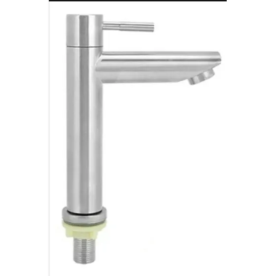 Grifo Llave Pluma Lavamanos. Acero Inoxidable