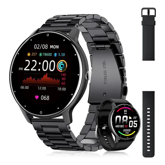 Smartwatch Reloj Inteligente Para Hombre Y Mujer Con Llamada Bluetooth, Pantalla Circular Hd De 1.28,incluye Dos Correas, Compatible Ios/android