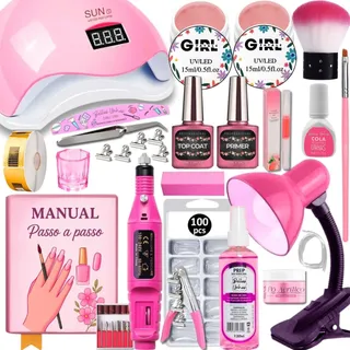 Kit Unhas Gel Manicure Profissional LuminĂĄria Envio Imediato Kit Unhas Gel Manicure Profissional LuminĂĄria Envio Imediato