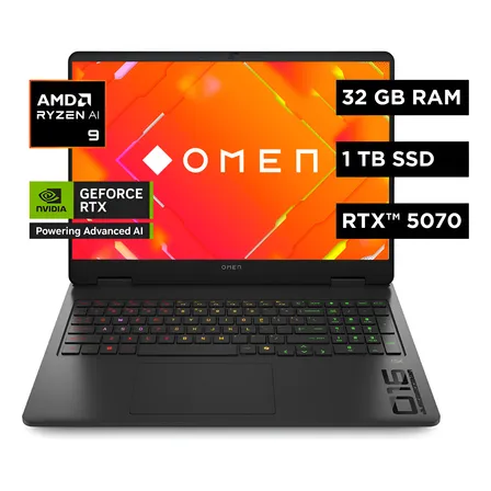 Notebook Hp 16-ap0004la Ryzen Ai9 Rtx5070 32gb Ram 1tb Ssd Negro