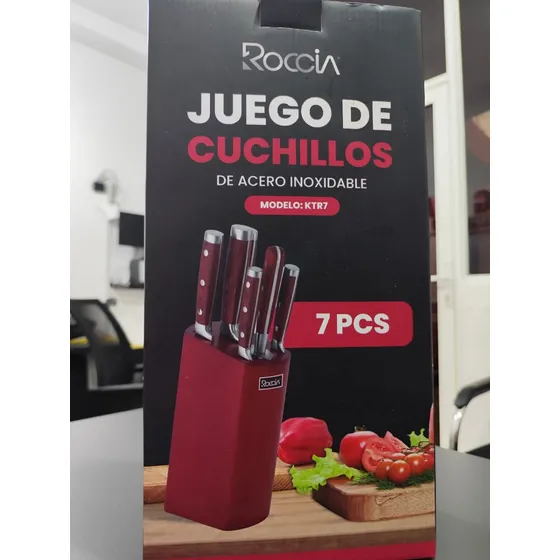 Juego De 7 Cuchillos De Alta Gama Para Cocina Marca Roccia