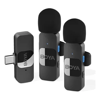 Sistema De Microfone Lapela Boya By-v20 Usb C Sem Fio 2.4ghz Preto