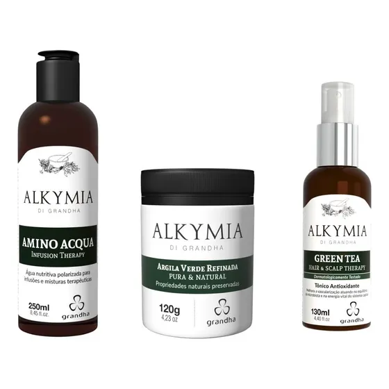 Grandha Alkymia Kit Água Polarizada Argila Verde E Green Tea