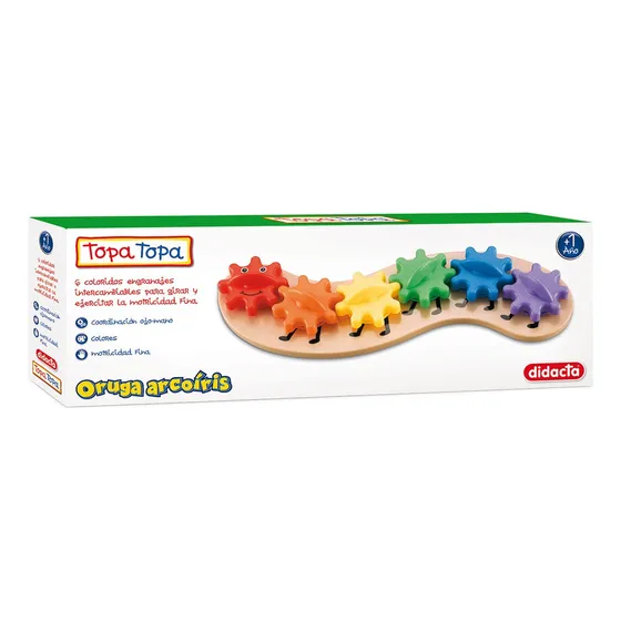 Oruga Arcoíris De Engranajes Motricidad Fina Topa Topa Vaj Color Multicolor