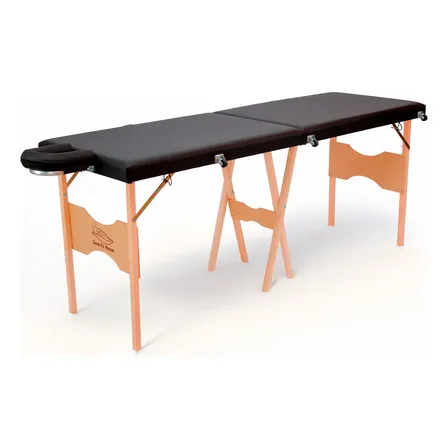 Maca Dobrável Madeira Sfm01 200kg Estética Massagem Portátil Cor Preto Santa Fé Macas