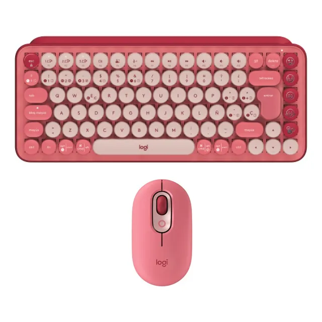 Kit Logitech Mouse Pop + Teclado Mecánico Pop Keys Rojo