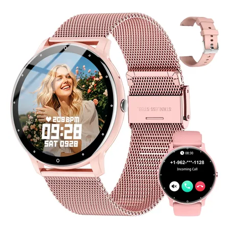 Smartwatch Bluetooth Llamadas Deportivo Rosa Mesh