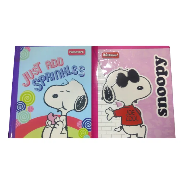 Cuadernos Cuadriculados Cosidos Snoopy Peanuts X 100 Hojas