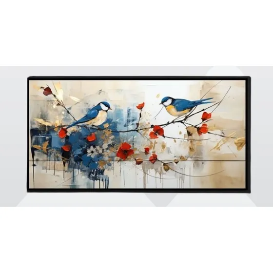 Cuadro Decorativo. Pintado .2 Hermosas Aves. Decora Facil