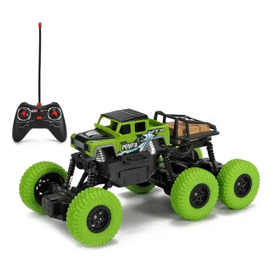 Auto A Control Remoto Con 6 Ruedas Grandes - Verde
