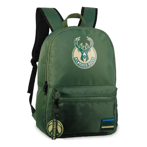 Mochila Nba Equipos Basketball 17'' Urbana Escolar Mediana Color Verde Militar - 27636 Diseño De La Tela Liso