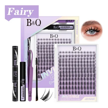 Kit Cílios Postiços B&qaugen Fairy Anime 0.07mm Curvatura C 144 Cachos Raízes Invisíveis Diy Para Iniciantes Impermeável Fácil Aplicação Ideal Para Iniciantes D 1.8 Cm 0.03 Mm